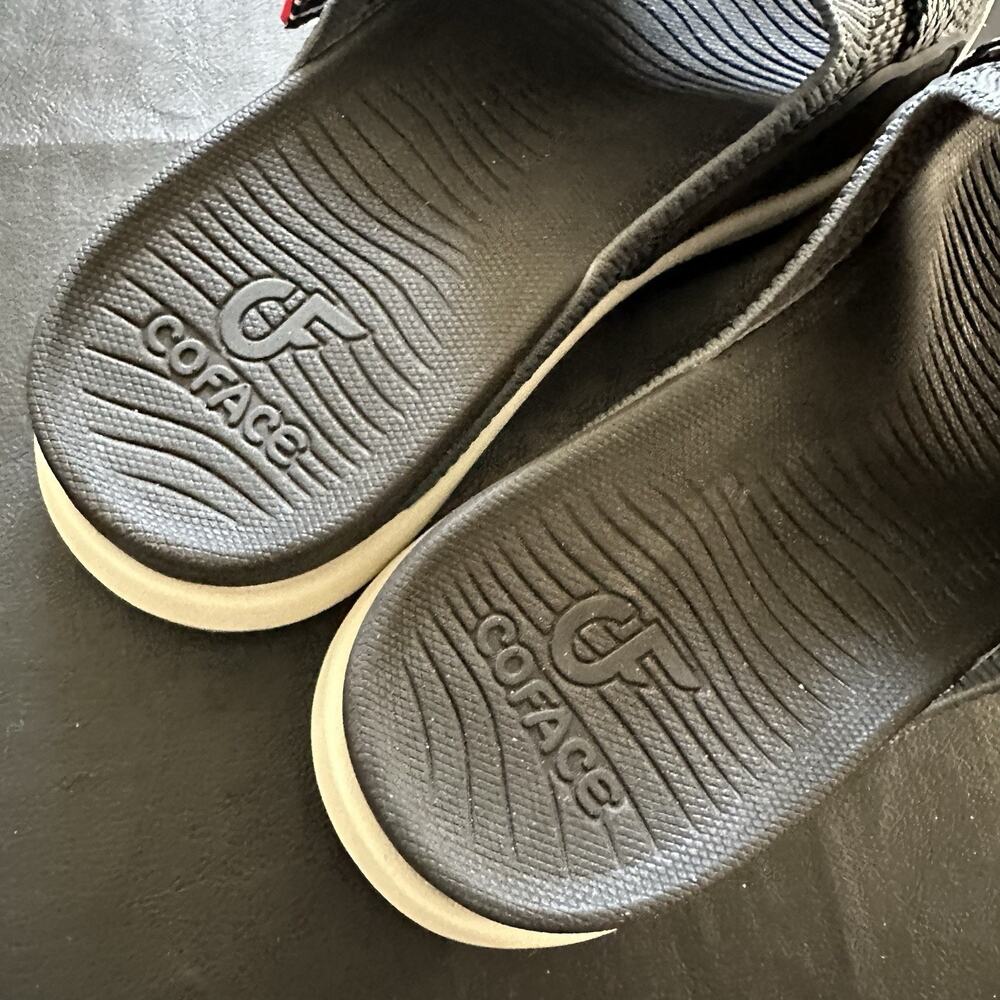 Coface Women’s 9 Ortho Sandals Arch Support Black Grey Slides 925 - Picture 2 of 9